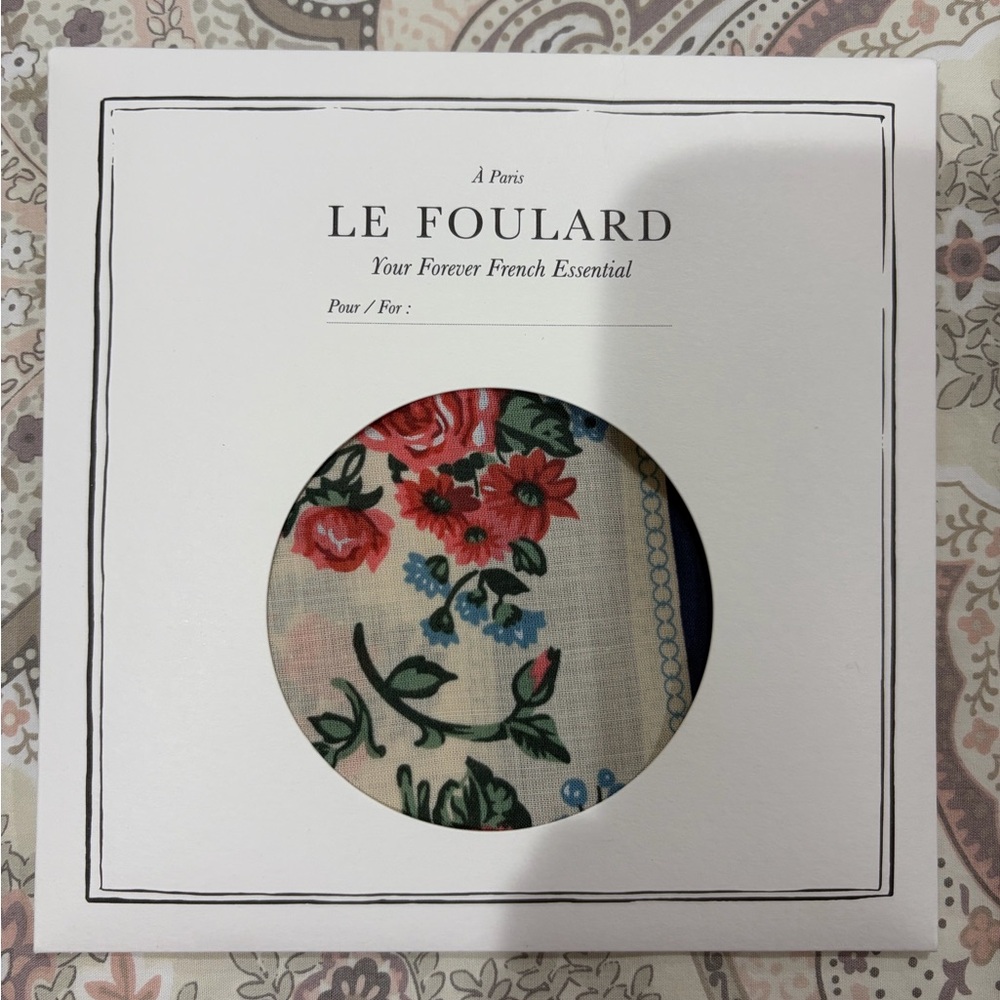 Sezane Floral Scarf - Red and Green